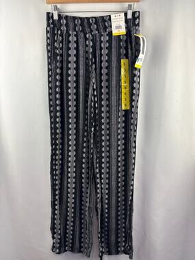 Women’s Three Dots Small Black w/ White Abstract Patterned Pants